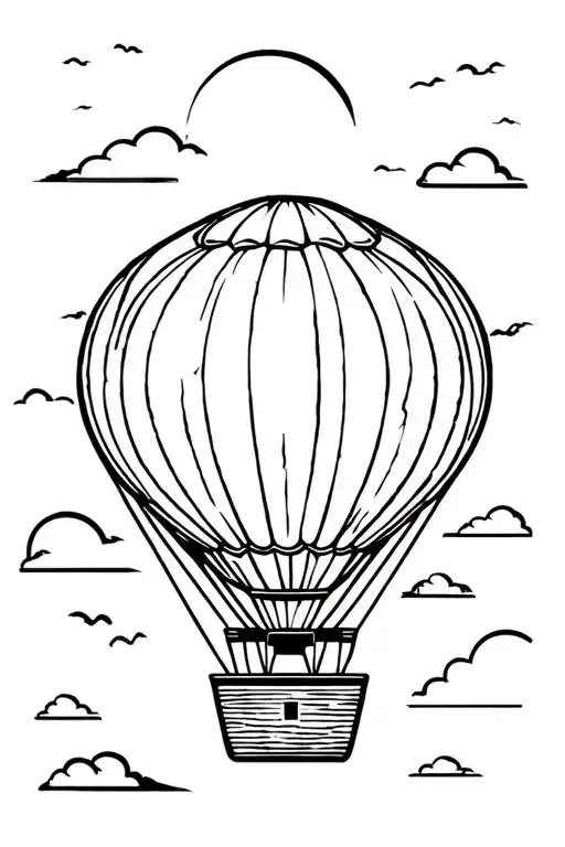 Hot Air Balloon Floating