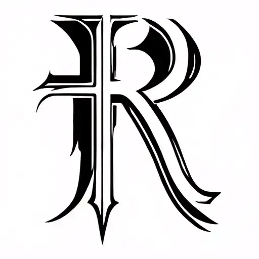 Letter R And Cross Combine