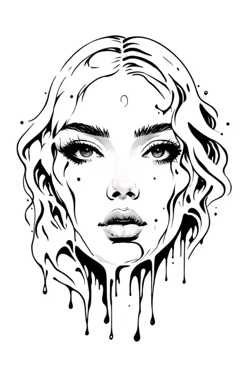 Melting Face Of A Woman