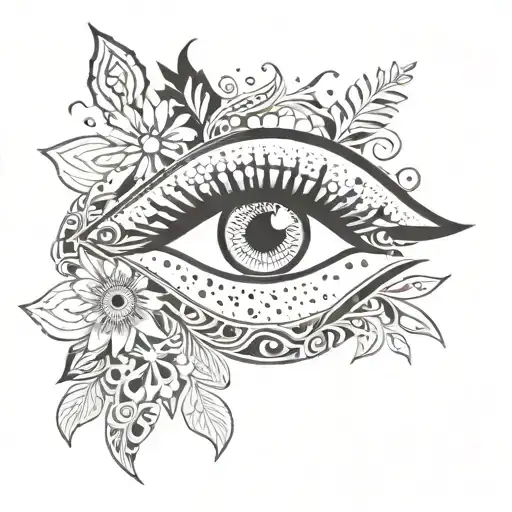 Psychedelic Eyes And Floral Patterns