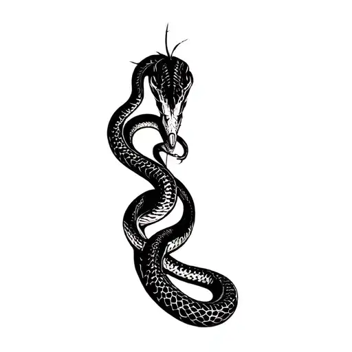 Snake Writhing In The Background Of Marijuana Leaves