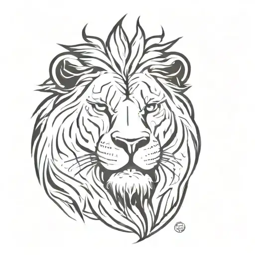 A Broken Mask On The Face Of A Lion With A Grin And A Fiery Mane