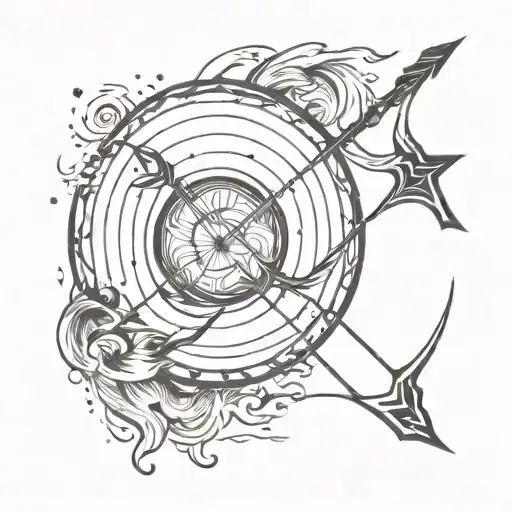 Jupiter With Bow And Arrow With Fire Element Symbol