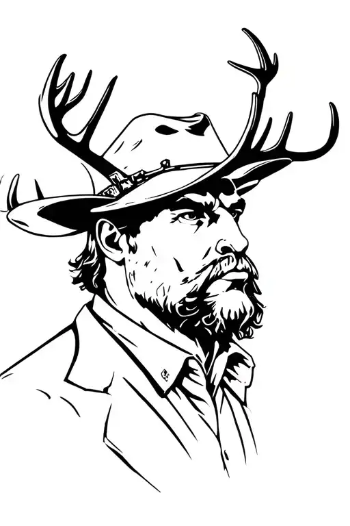 Buck Bust With Arthur Morgan Grave Stone