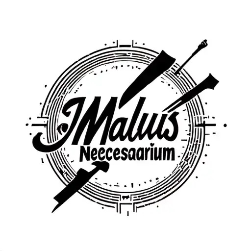 Hitman Style Tattoo Featuring Text 'Malus Necessarium'