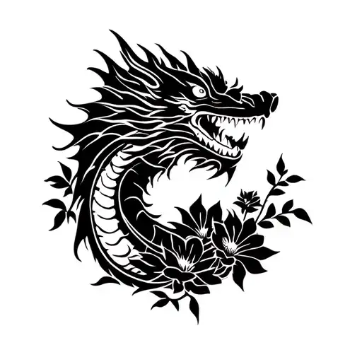 Dragon And Flowers