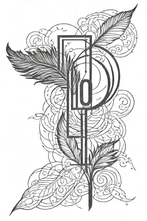 The Number 10 With A Feather Piercing It Through The Number