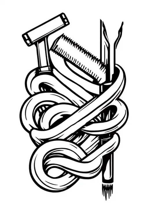 Barber Tools Forming A Muscular