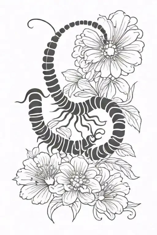 Centipede With Flower
