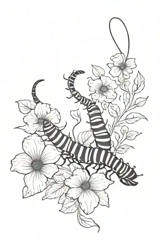 Centipede With Flower