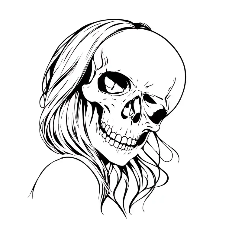 Kiss Of Death Where The Girl Has A Tattoo On Her Shoulder That Her Shoulder Is The Skulls Head