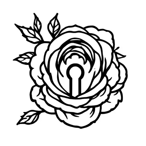 Rose Shaped Lock With Key Hole