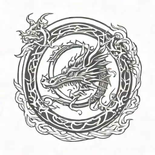 Dragon Circle Tattoo Inspired
