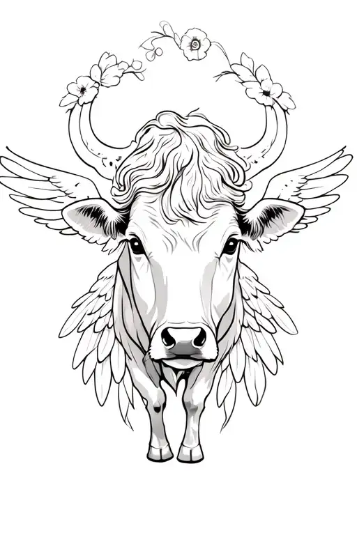 Beautiful Cow Had With Angel Wings