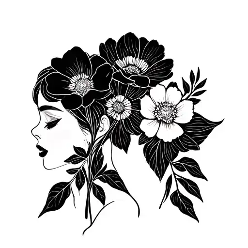 Best Friend Tattoo For Female With Flowers Blooming