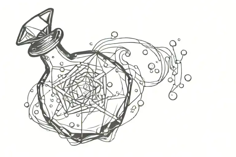 Potion Bottle With Crystals Growing