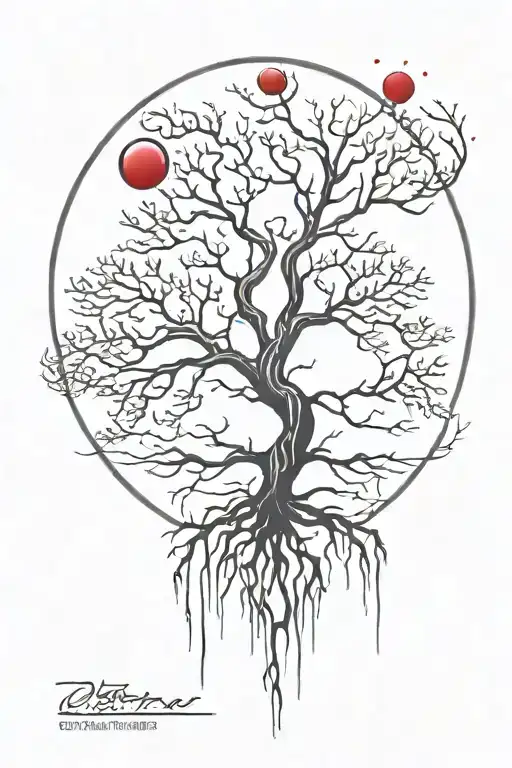 Poison Tree With Roots Dripping Blood Moon