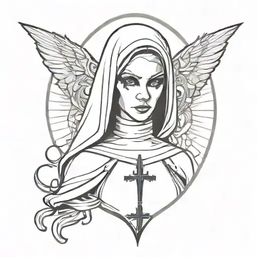 The Nun Sexy Girl Demon Half Angel