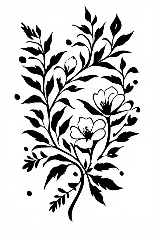 Custom Flowers And Vines And Leaves