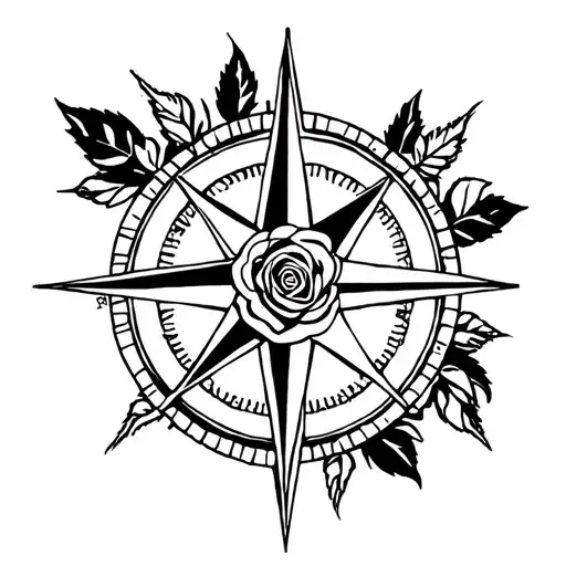 Rose And Compass Surrounded