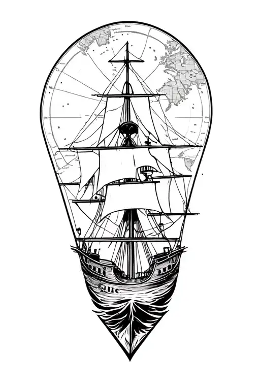 Shipwreck With Map Background