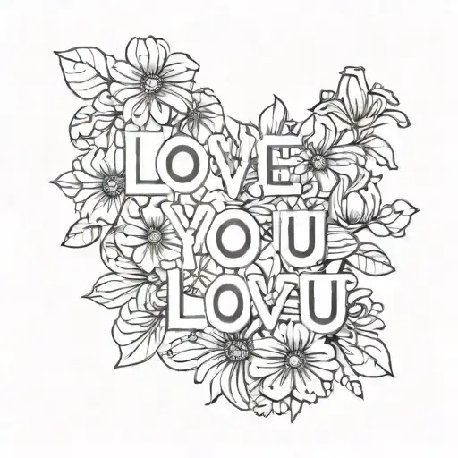 Flowers With The Words Love You Love You