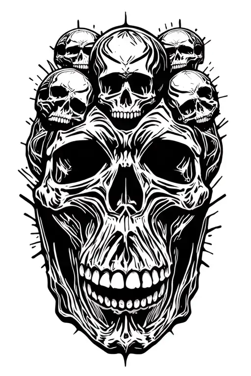 Multiple Skulls Black Inc