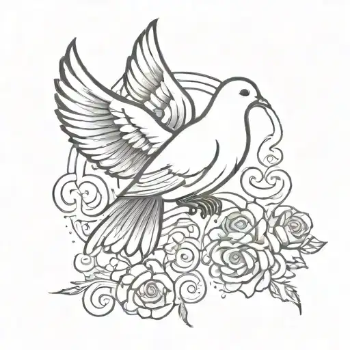 Dove Clouds Rose Fixed And Flames Neck