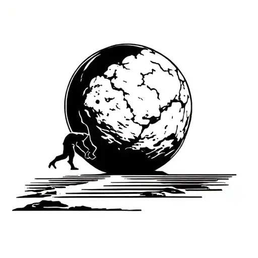 Sisyphus Pushing Stone