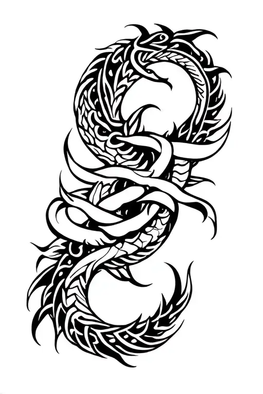 Naga Tattoo Intertwining