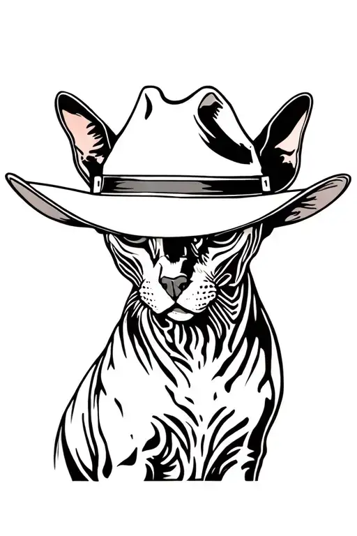 Sphynx Wearing Cowboyhat