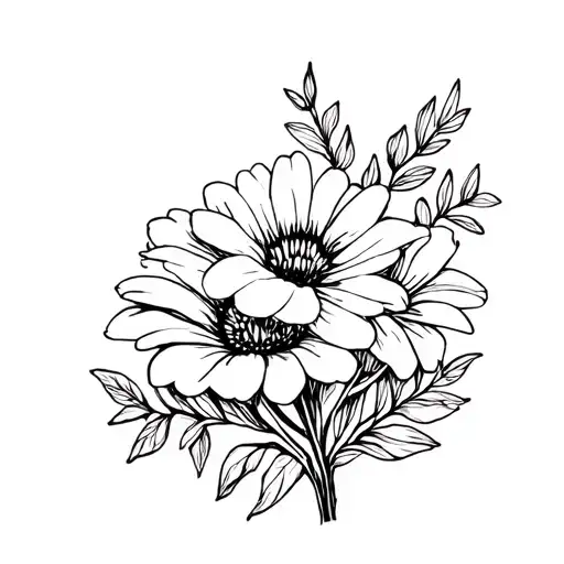 November Birth Flower Wrapped Around July Birth Flowers