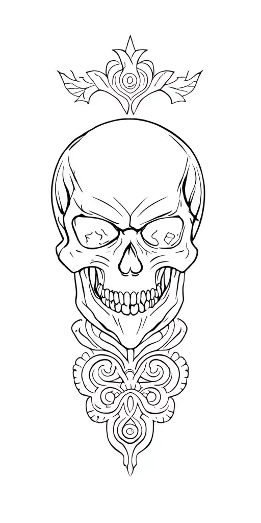 Arm Sleeve Skull And Maori Style
