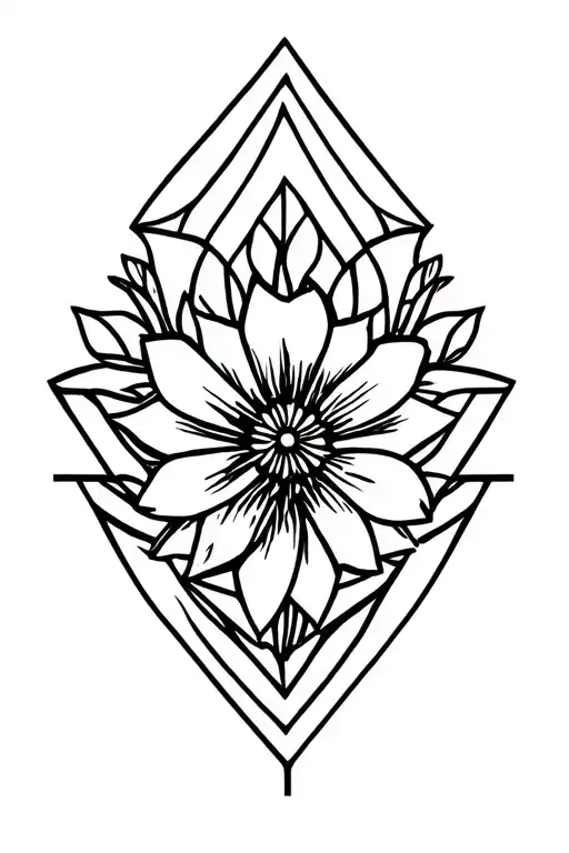 Floral Geometric Shoulder Cap