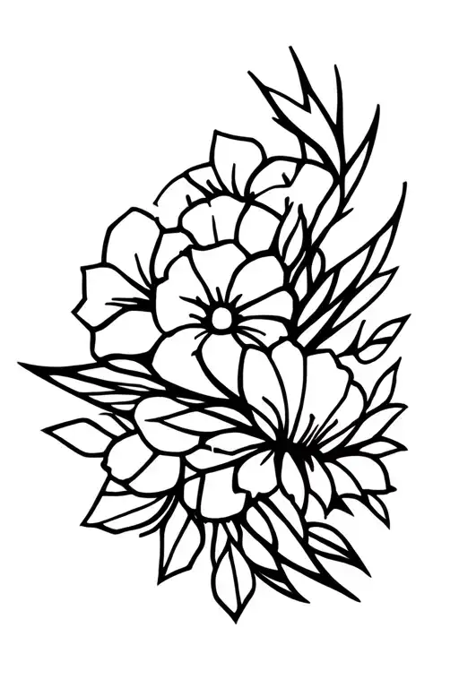 Floral Geometric Shoulder Cap