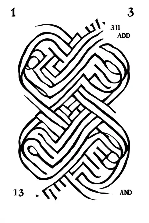 A Infinity Add 13 On The Right Side Lines Middle And Vice Versa Add 31 To The Other One
