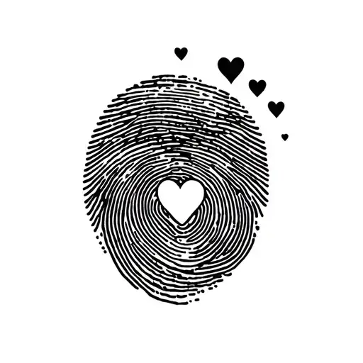 Hand Leaving Watermark Finger Print Hearts