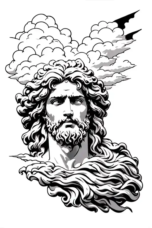 Zeus God With Clouds