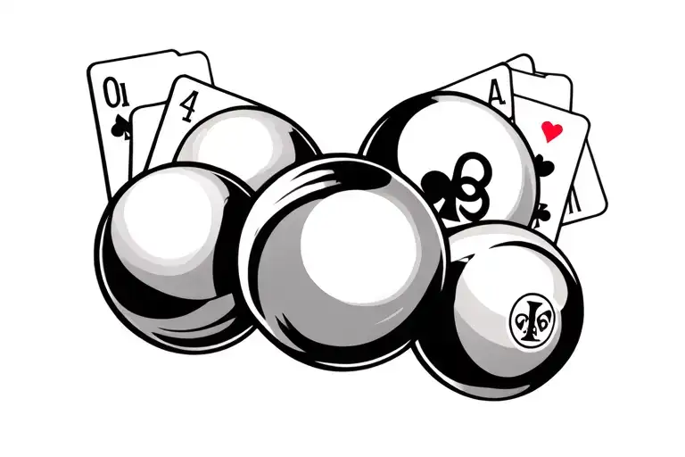 Pool Balls With Playing Cards Country