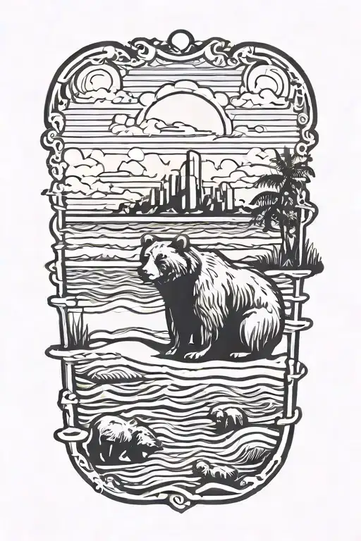 Papa Bear Chilling At The Beach