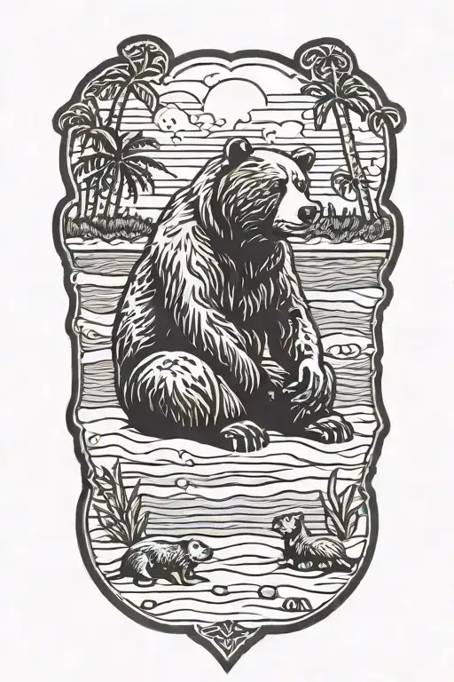 Papa Bear Chilling At The Beach