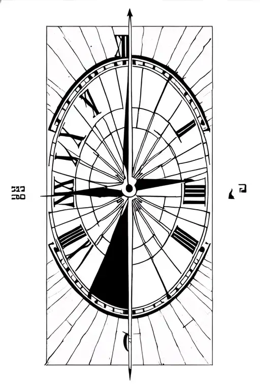 Half Clock Face Half Compass