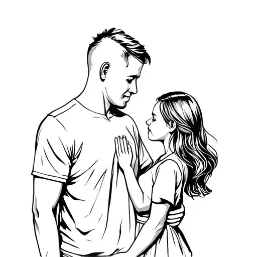 Father With Daughter Holding