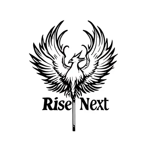 Phoenix Rising Out Of The Smoke Of A Burnt Match With The Word Rise Next To It