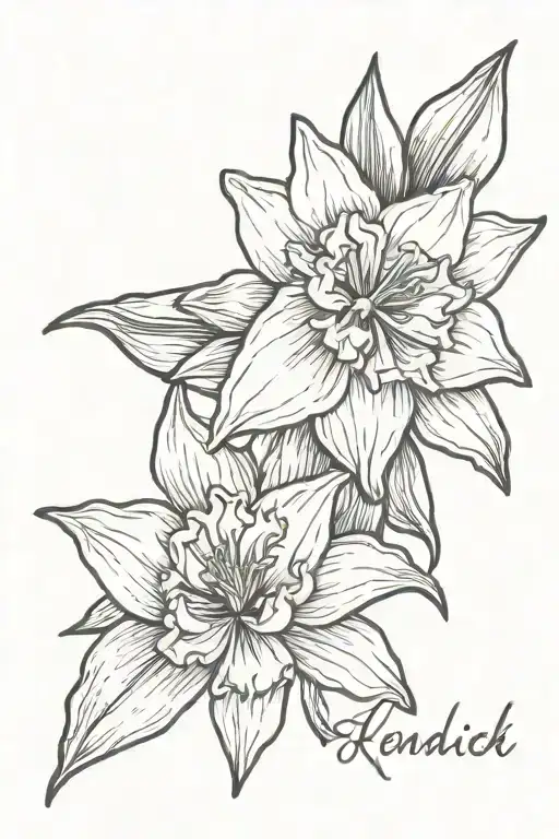 Name Kendrick Made Into A Daffodil Bud Bursting
