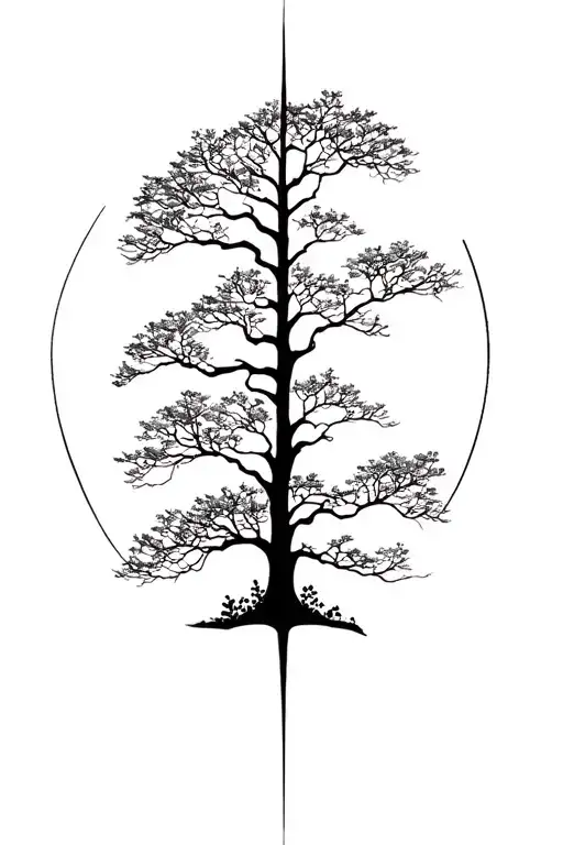 Mitology Tattoo With Elements Like Trees
