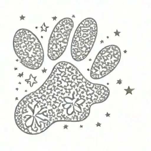 Dog Paw Print In Shooting Star Fashion