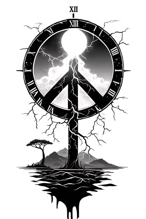 Peace And Lightining Storm And Time And Nature