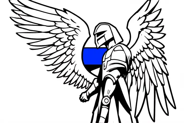 Captain Rex St Michael The Archangel Thin Blue Line Flag