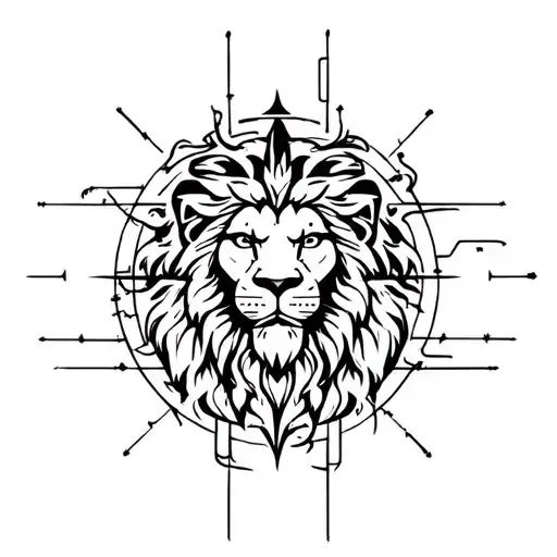 Lion With Vegvisir Symbol Integrated